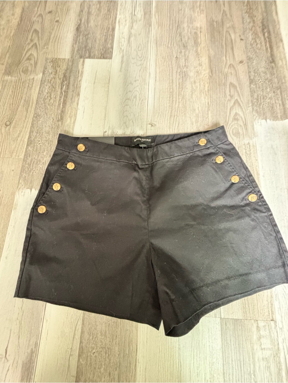 Banana Republic Black Sailor-Button Bermuda Shorts